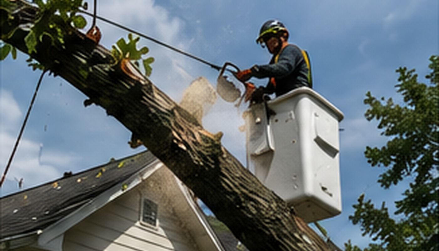 Large storm-failed tree creating an urgent hazard in Kennesaw GA
